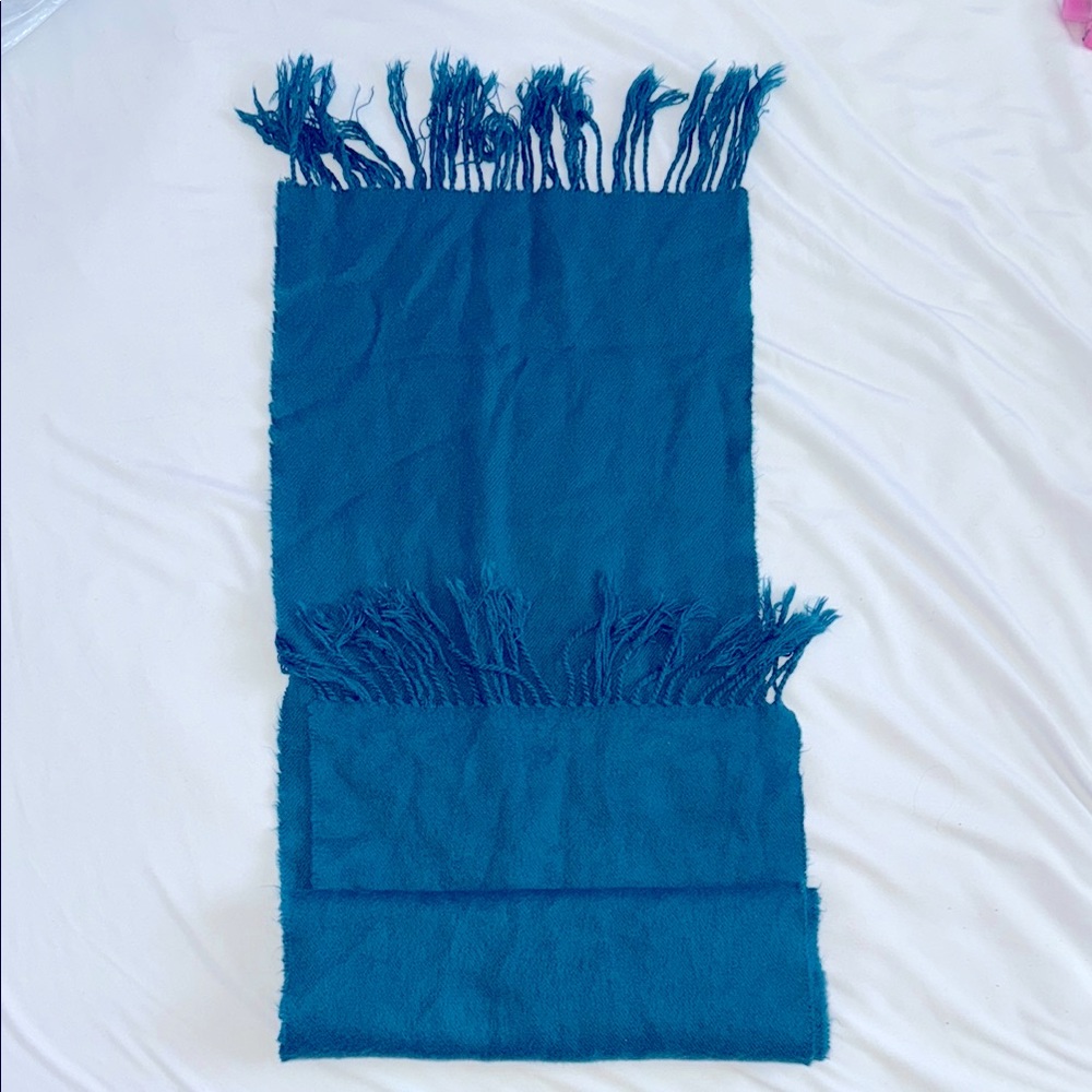 Teal Fringed Scarf